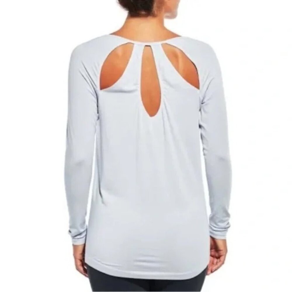 CALIA by Cutout Long Sleeve Performance Top | Purple Heather | S | NWT